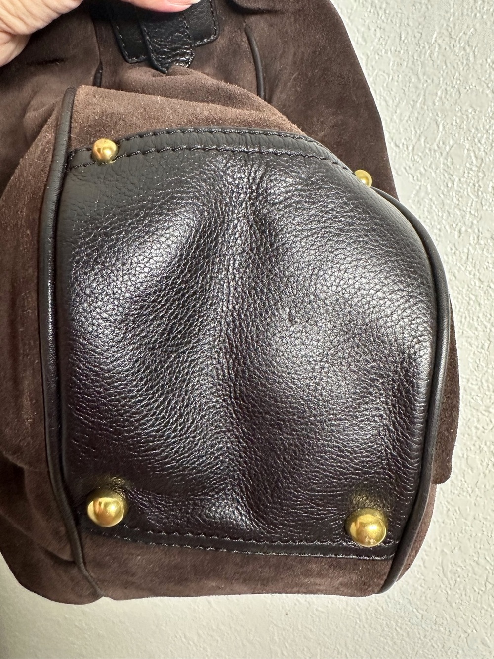 Banana Republic Suede Leather Hobo Handbag with Braided Leather Strap - Picture 4 of 13